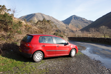 Starting point showing Kirk Fell and Great Gable
